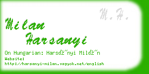 milan harsanyi business card